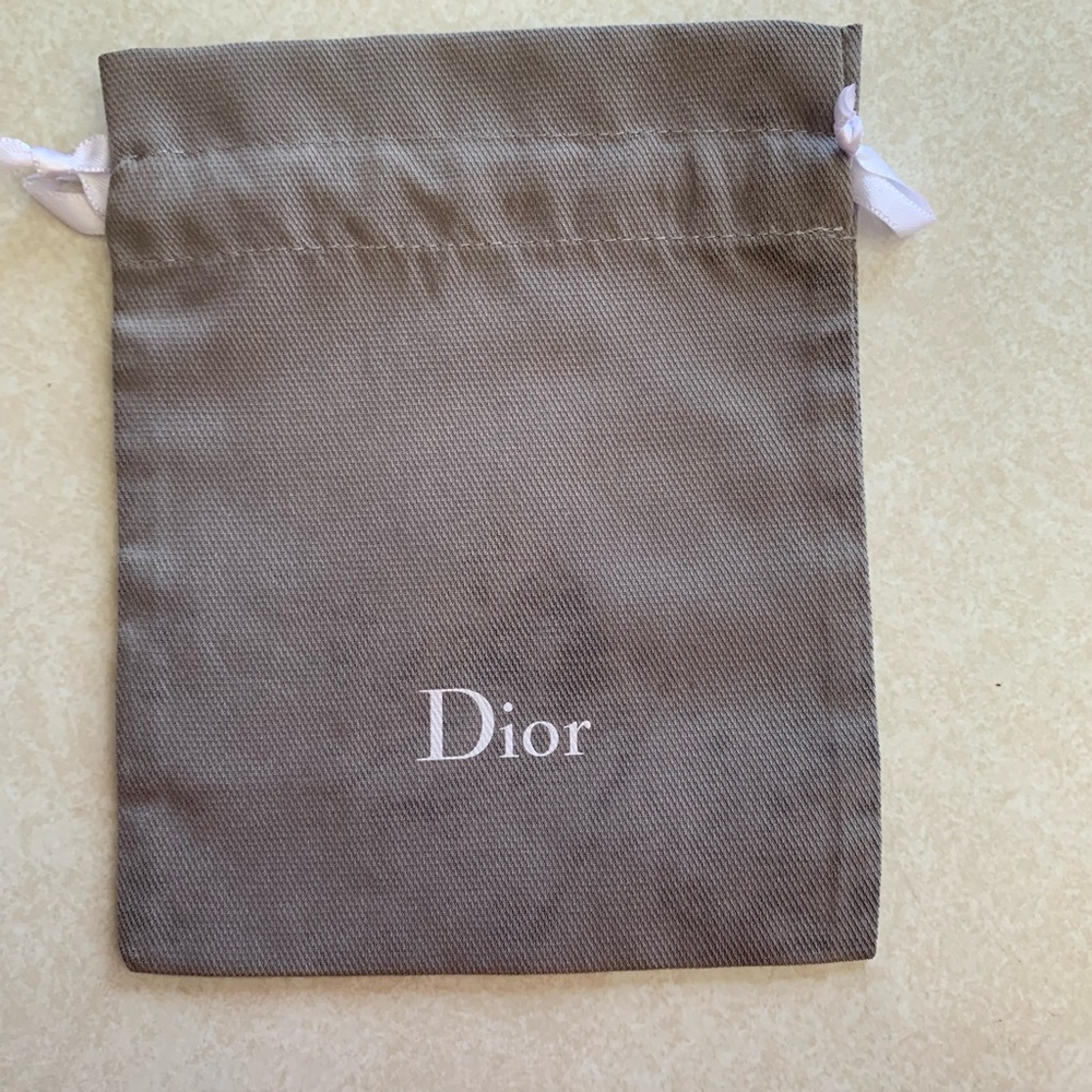 Dior Grey Drawstring Pouch